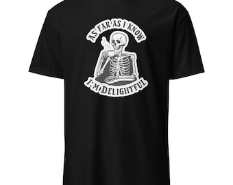 Funny Skeleton Coffee T-Shirt, Sarcastic Dark Humor Top