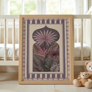 Gerahmtes Islamisches Kinderzimmer: Tropischer Islamischer Bogen Druck Muslimische Kinderdekoration, Muslimisches Babygeschenk