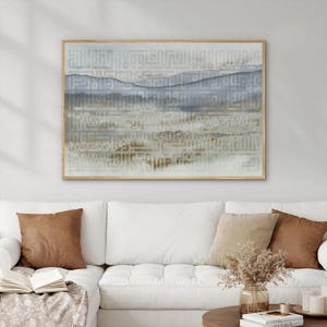 Ayatul Kursi Wall Art - Islamic Decor- Abstract Watercolor Landscape with Kufic Arabic Calligraphy - Framed Fine Art Print