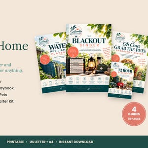 Emergency Preparedness Bundle Printable, Emergency Binder, Pet Emergency Plan, Water Storage Guide, Prepper Planner PDF