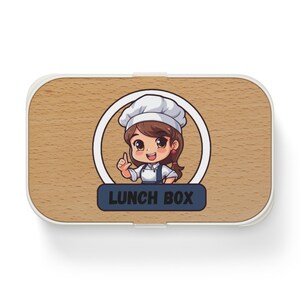 Bonita lonchera bento para niños, divertida preparación de comidas, organizador de cocina, lonchera escolar, diseño de chef de dibujos animados, lonchera ecológica