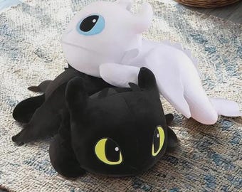 Toothless & Light Fury Plush Set – Cute Couple Dragon Toys (40 cm) Size