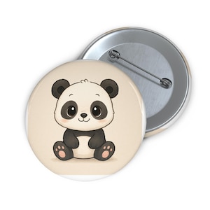 Custom Panda Pin Buttons - Cute Panda Badges, Fun Accessories for Kids & Adults, Collectible Gifts, Birthday Party Favors, Cute Animal Merch