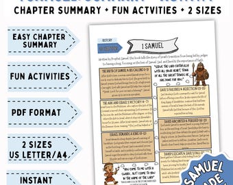 1 Samuel Bible Activity for Kids, Easy Bible Study, 1 Samuel Coloring, Old Testament Activity for Kids, Bible Story, Sunday School Worksheet