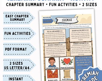 Jeremiah Bible Activity Kids, Bible Worksheet, Jeremiah Coloring Page, Jeremiah Bible Lesson, Old Testament for Kids, Jeremiah Prophet Kids