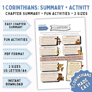 1 Corinthians Bible Activity Kids, New Testament Bible Worksheet, 1 Corinthians Coloring Page, Bible Lesson Easy, New Testament, Bible Study