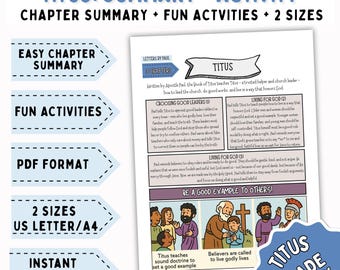 Titus Bible Activity Kids, Bible New Testament Worksheet, Coloring Page, Titus Bible Lesson, New Testament Kids, Sunday School, PRINTABLE
