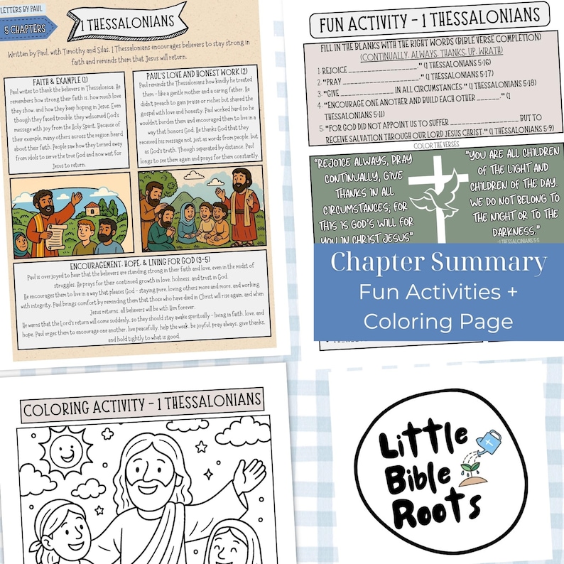 1 Thessalonians Activity Kids, New Testament Worksheet, Bible Coloring ...