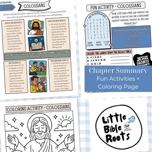 Colossians Bible Activity Kids, Bible Worksheet, Colossians Book ...