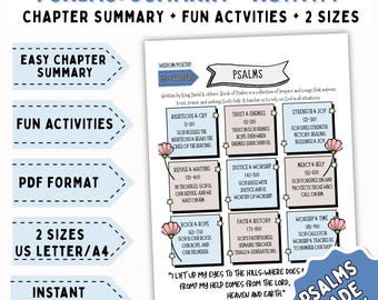 Psalms Bible Activity Kids, Bible Worksheet, Coloring Page, Bible Lesson, Old Testament for Kids, Sunday School Lesson, PRINTABLE, DOWNLOAD