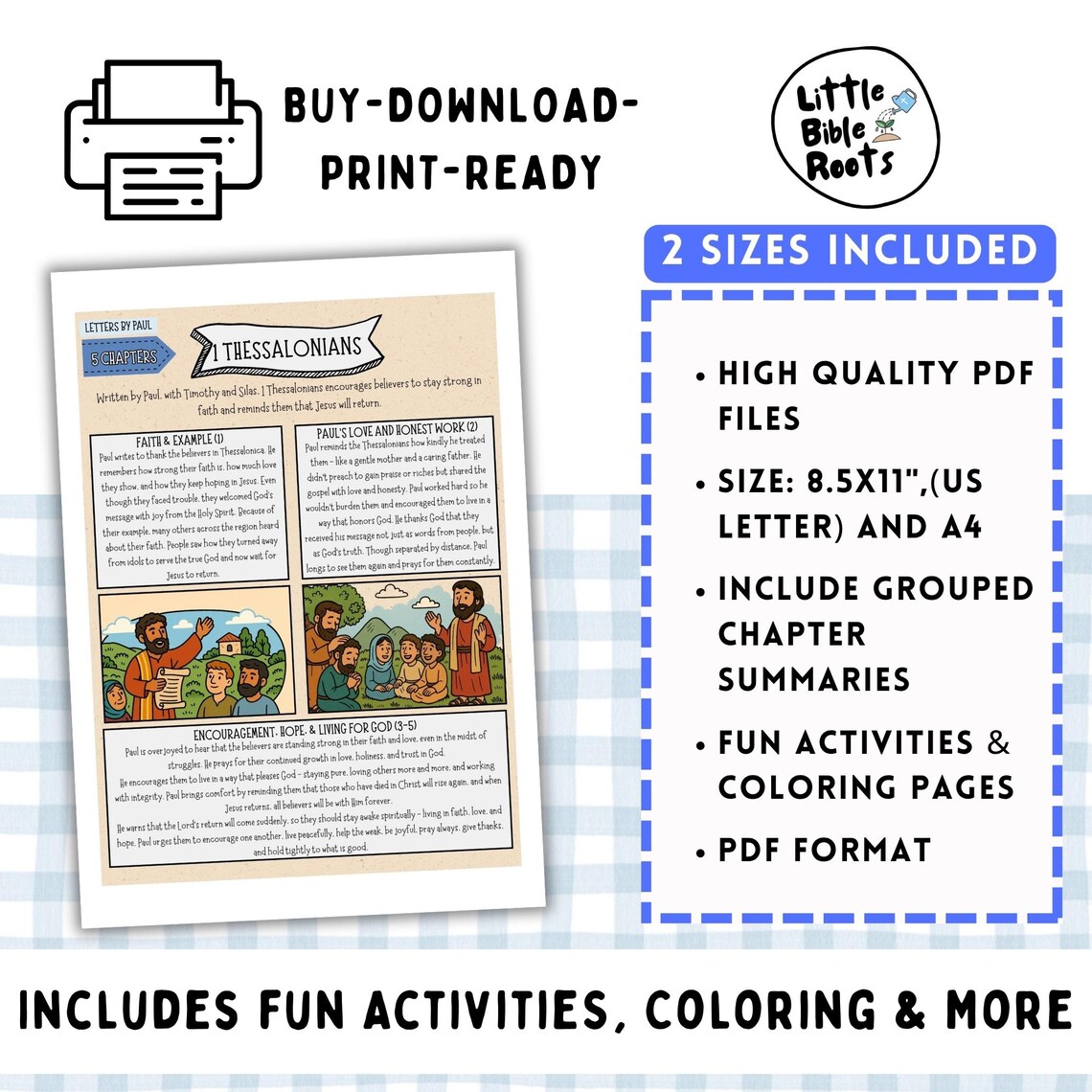 1 Thessalonians Activity Kids, New Testament Worksheet, Bible Coloring ...