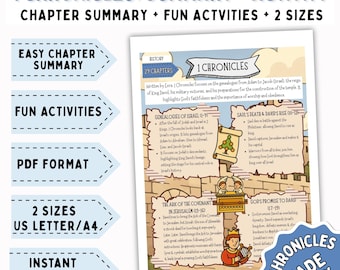 1 Chronicles Bible Activity for Kids, Easy Bible Study, Bible Coloring, Old Testament Activity Kids, Bible Story, Sunday School Worksheet