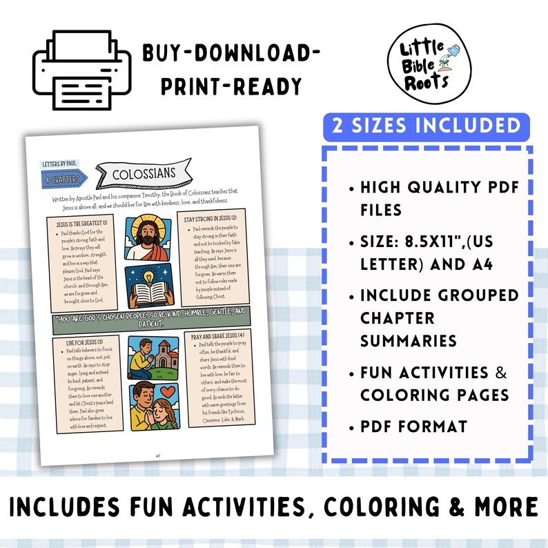 Colossians Bible Activity Kids, Bible Worksheet, Colossians Book ...