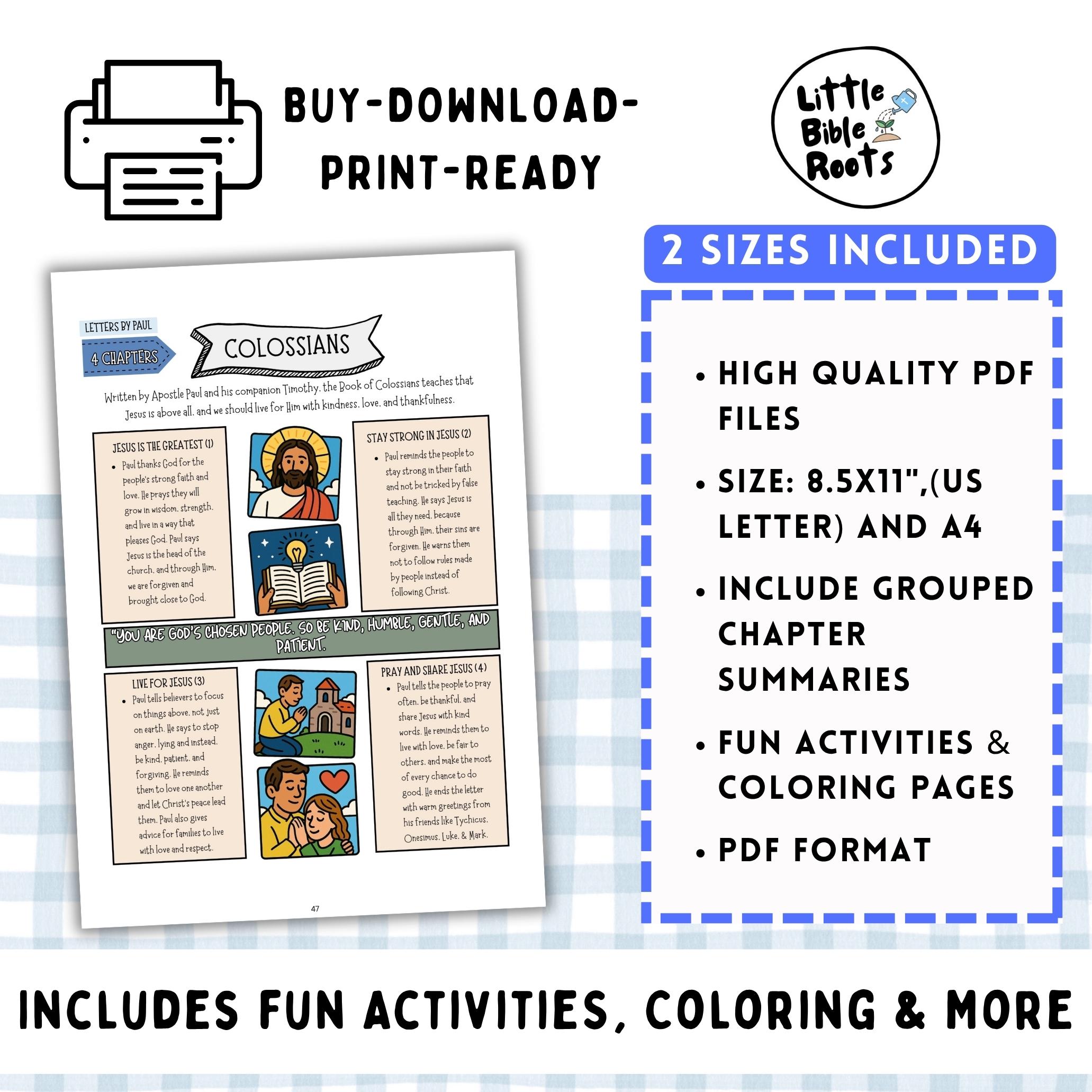 Colossians Bible Activity Kids, Bible Worksheet, Colossians Book ...