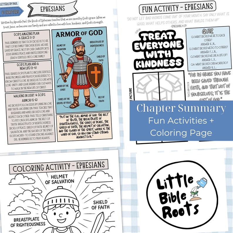 Ephesians Bible Activity Kids, Bible Worksheet, Coloring Page, Bible ...