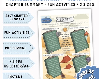Numbers Bible Activity for Kids, Bible Worksheet, Coloring Page, Bible Lesson, Christian Homeschool, Sunday School Workbook, Old Testament