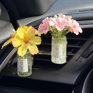 Difusor de coche con forma de flor, clip para rejilla de ventilación, ambientador, regalo para ella, difusor de aceites esenciales para coche, bonito accesorio para coche