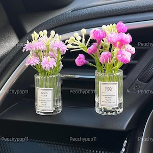 Difusor de flores para coche, ambientador con clip para ventilación de coche, regalo para ella, difusor de aceites esenciales, decoración para coche