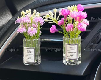 Bloemen autodiffusor, ventilatieclip, luchtverfrisser, cadeau voor haar, etherische oliediffusor autodecor, leuk autoaccessoire