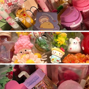 Kawaii met de hand samengestelde Mystery Box Set, kawaii kantoorbenodigdheden, make-up, schep, accessoires, blinde doos, autodecor afbeelding 6