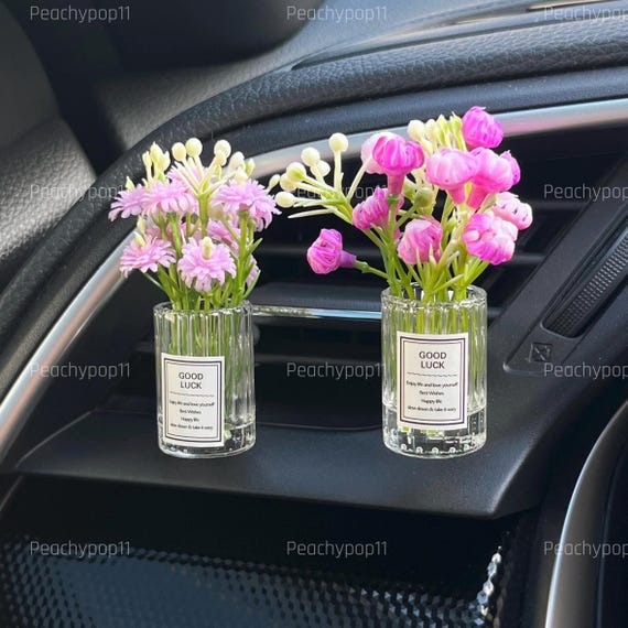 Flower Car Diffuser Car Vent Clip Air Freshener Gift For Her Essential Oil Diffuser Car Decor