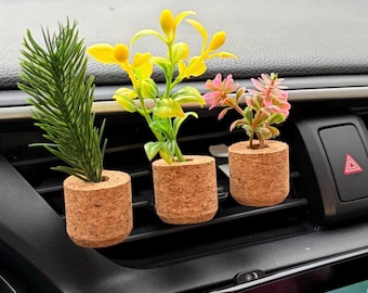 Botanical Car Diffuser | Cork Flower Air Freshener, Essential Oil