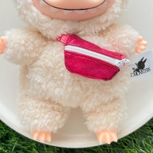 Miniature Hand made, Hand stitched, Fanny Pack for Viral Monster Plush Keychain Toy , Purse, Backpack, Dollhouse Miniature