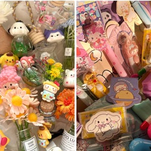 Kawaii met de hand samengestelde Mystery Box Set, kawaii kantoorbenodigdheden, make-up, schep, accessoires, blinde doos, autodecor afbeelding 8