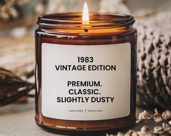 Custom Birthday Candle, [Year] Vintage Edition, Personalized Gift, Soy Wax, Funny Birthday Present, Handmade
