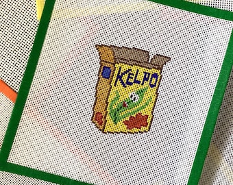 Kelpo Cereal Needlepoint Canvas | Hand-Painted 18 Mesh