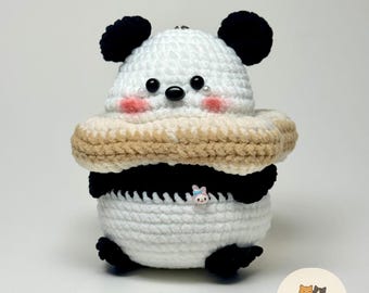 Crochet Bready Panda Keychain: Handmade Lotso Hugging Bear Plushie