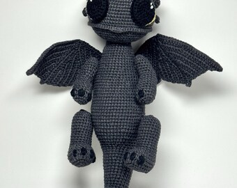 Muñeco de ganchillo sin dientes: dragón de peluche hecho a mano