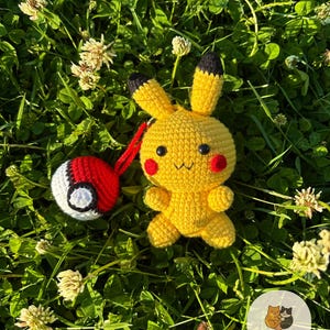 Crochet Pikachu Keychain , Amigurumi Pikachu , Pikachu Plushie,  Handmade Gift , Stuffed Pikachu Keychain