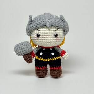 Crochet Thor Doll Keychain: Handmade Superhero Gift