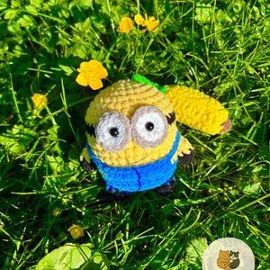 Crochet Minion Keychain , Amigurumi Minion , Minion Plushie,  Handmade Gift , Stuffed Minion Keychain - Bob