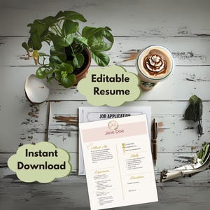 Modern Resume Template | Editable CV Design | Professional Minimalist Layout