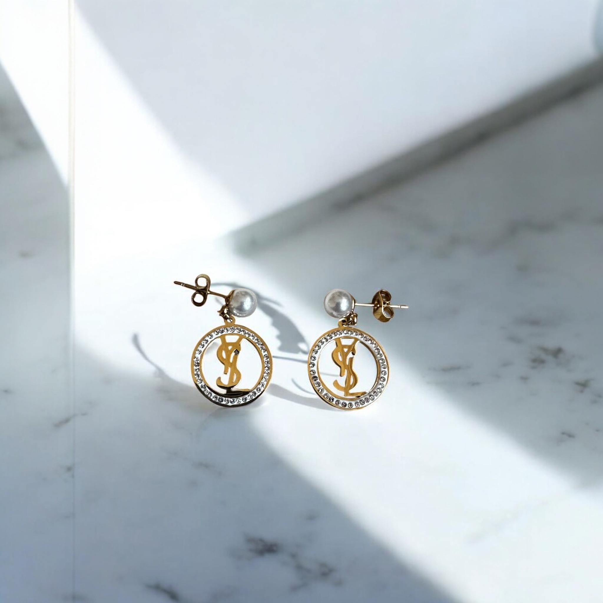 Ysl Logo Earrings - Etsy