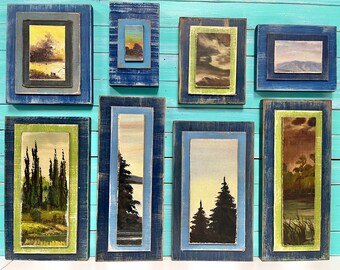 Vintage Landscape Painting: Recycled Book Cover Wall Art By CastawaysHall