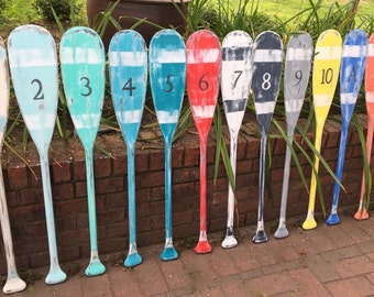 Painted Paddles Wall Decor, Choose Your Size and Colour, ONE Painted Oar, Nautical Home Decor, Beach House Wall Art By CastawaysHall