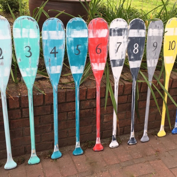 Oar Paddle Sign 40 Inch Numbers Letter Wall Art Nautical Beach House Lake Cottage Decor By CastawaysHall