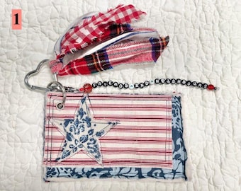 American & Canadian Quilted Bag Flag, Double Sided  With Friends and Neighbours Word Beads