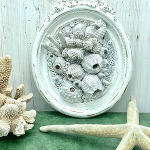 Coral Reef Wall Sculpture, Seahorse, Barnacles, Coastal Art