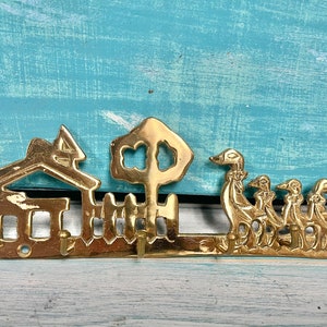 Vintage Brass Key Rack, Jewelry Necklace Holders, Cats Garfield Ducks Padlock Sailboat House Girls & Dog, Housewarming Gift at CastawaysHall image 7