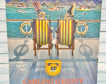 Vintage Beach House Poster, 1982 Carling O’keefe World Championship Bathtub Races Nanaimo to Vancouver, Collectible Poster at CastawaysHall