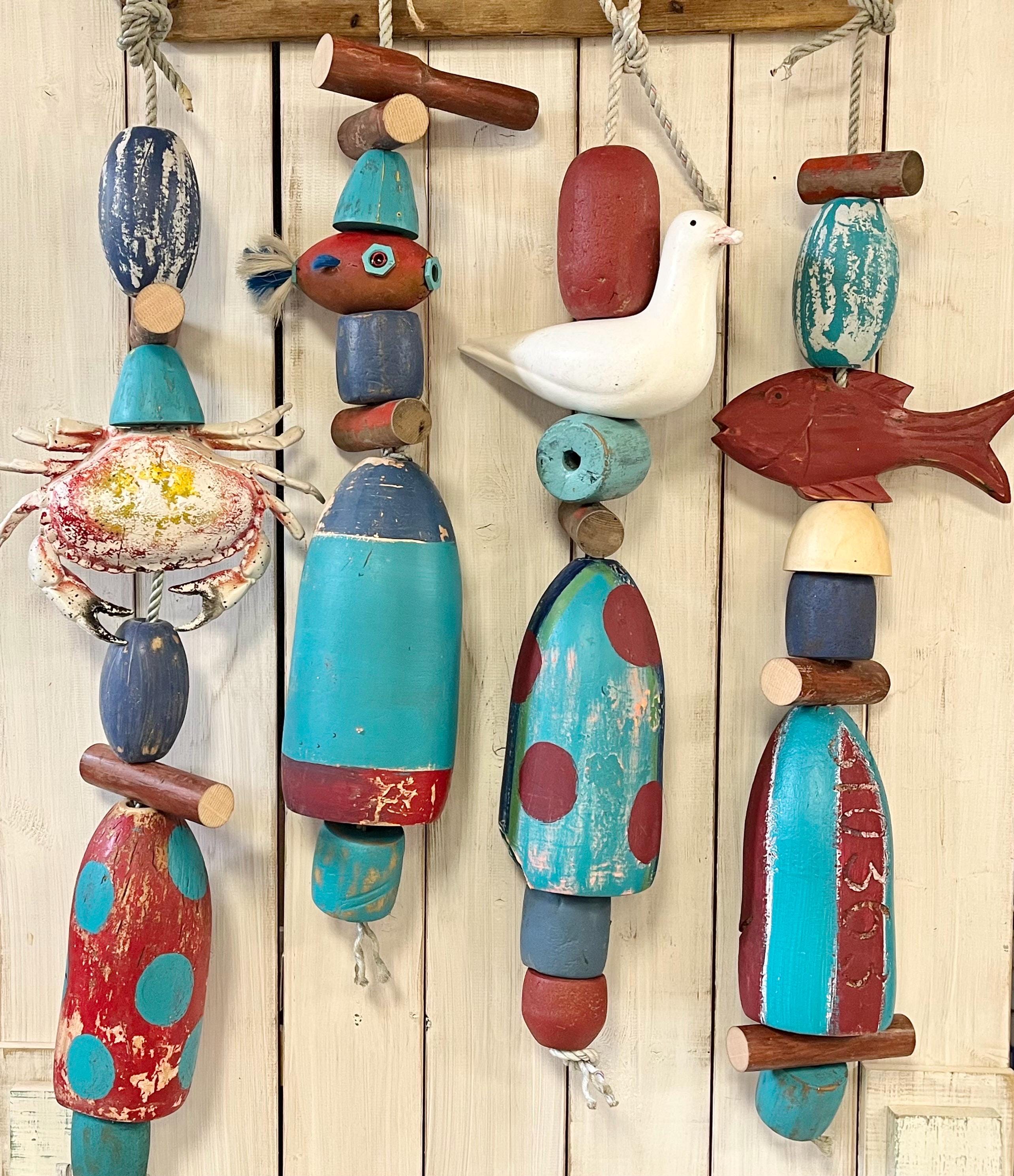 Large Vintage Lobster Buoy Garlands In Red and Turquoise, Choose One, Coastal  Painted Foam Net Floats, Beach House Decor at CastawaysHall