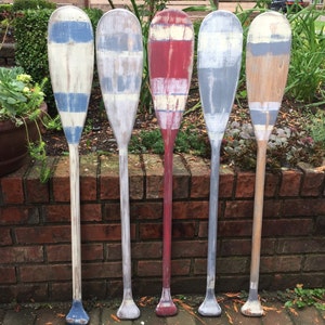 Hand Painted Paddle, Decorative Oar, Nautical Wall Art, Beach House Decor By CastawaysHall