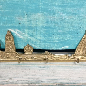 Vintage Brass Key Rack, Jewelry Necklace Holders, Cats Garfield Ducks Padlock Sailboat House Girls & Dog, Housewarming Gift at CastawaysHall image 6