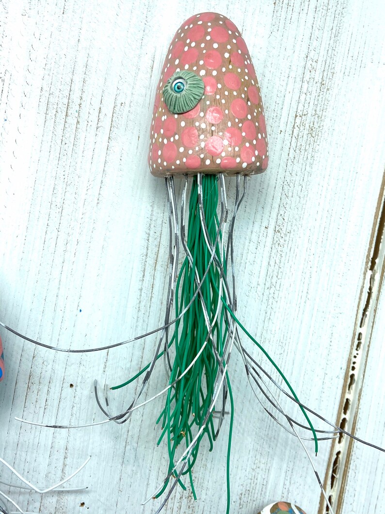 Jellyfish Wall Decor Wood Jellyfish Art ONE Recycled Etsy