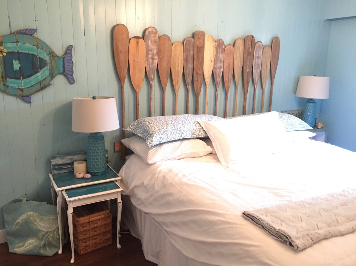 Painted Paddle Oar Headboard QUEEN Size Beach House Style Etsy