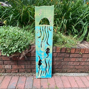 Handmade Seahorse Jellyfish Wood Wall Art, Beach House Decor